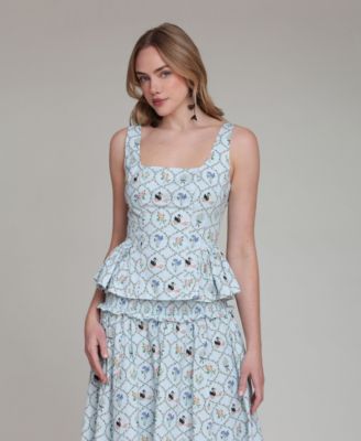 Women's Square Neck Zippered Top