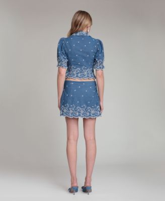 Women's Scallop Hem Mini Skirt