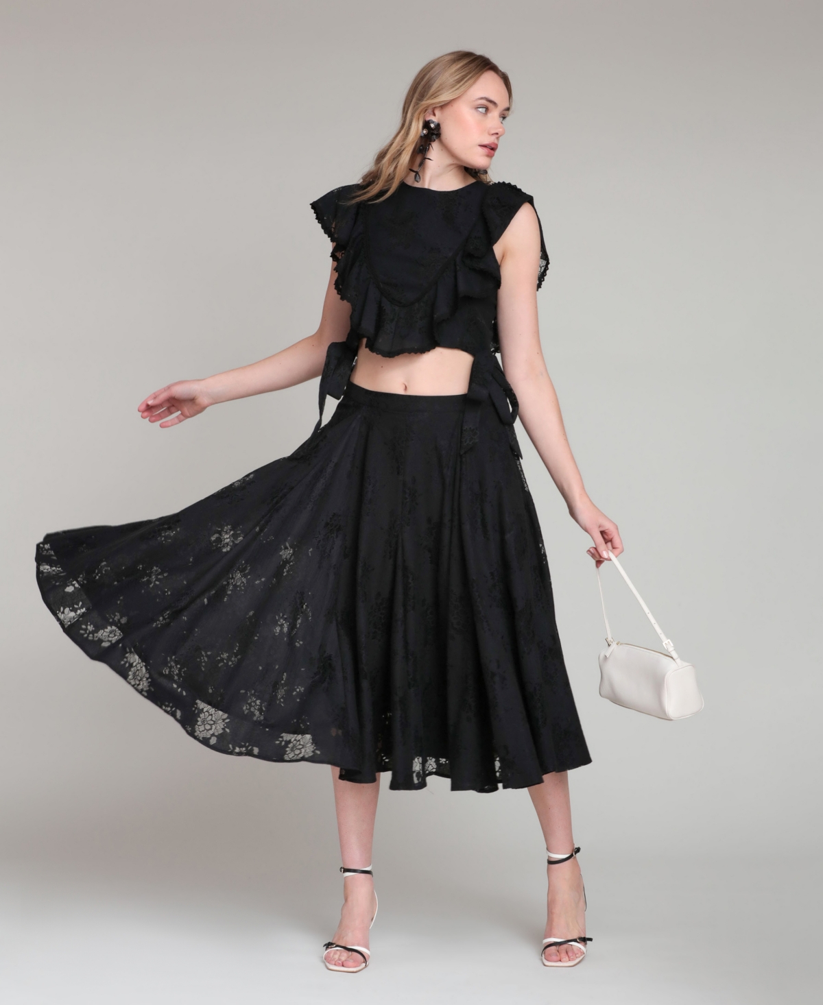 Avec Les Filles Women's Side Zippered Maxi Skirt