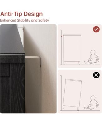 Vintage Drawer Wooden Dresser with Tapered-Leg Support, Tall Bedroom Chest for Living Room Storage