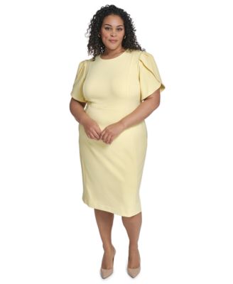 Plus Size Tulip Sleeveless Sheath Midi Dress