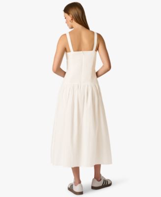 Women's Boat Neck Sleeveless Midi Dress