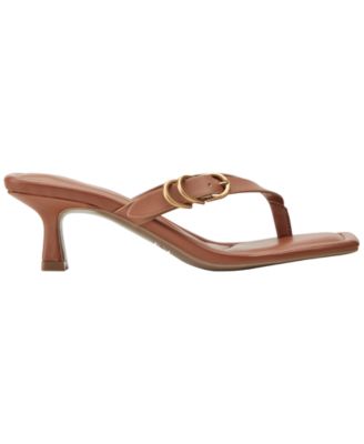 Women's Calais Buckle Slip-On Kitten Heel Dress Sandals