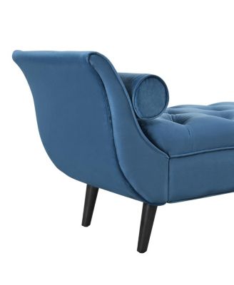 Upholstered Velvet Bench with 2 Pillows and Rolled Arms