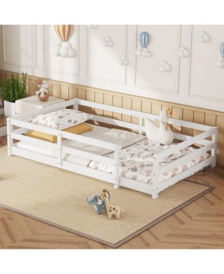 Streamdale Twin Size Montessori Floor Bed with Fence