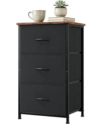  Stylish 3-Drawer Dresser with Removable Fabric Bins, Multi-Functional Storage Organizer for Bedroom
