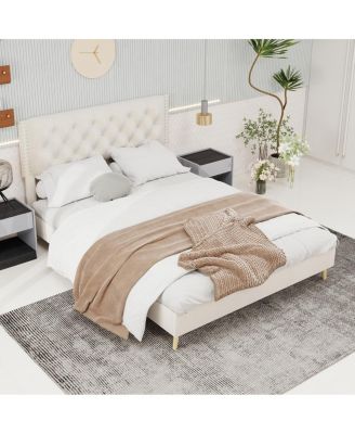  Velvet Upholstered Bed - Luxury & Comfort for Master Bedroom