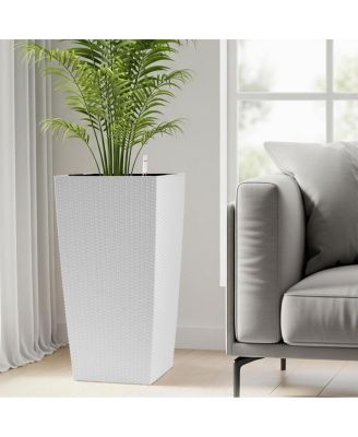 30" Tall Large Self-Watering Planter with Inner Tray & Water Level Monitor