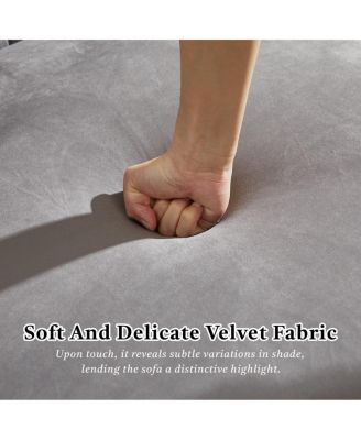 Customizable Armrest Sofa with Velvet Fabric