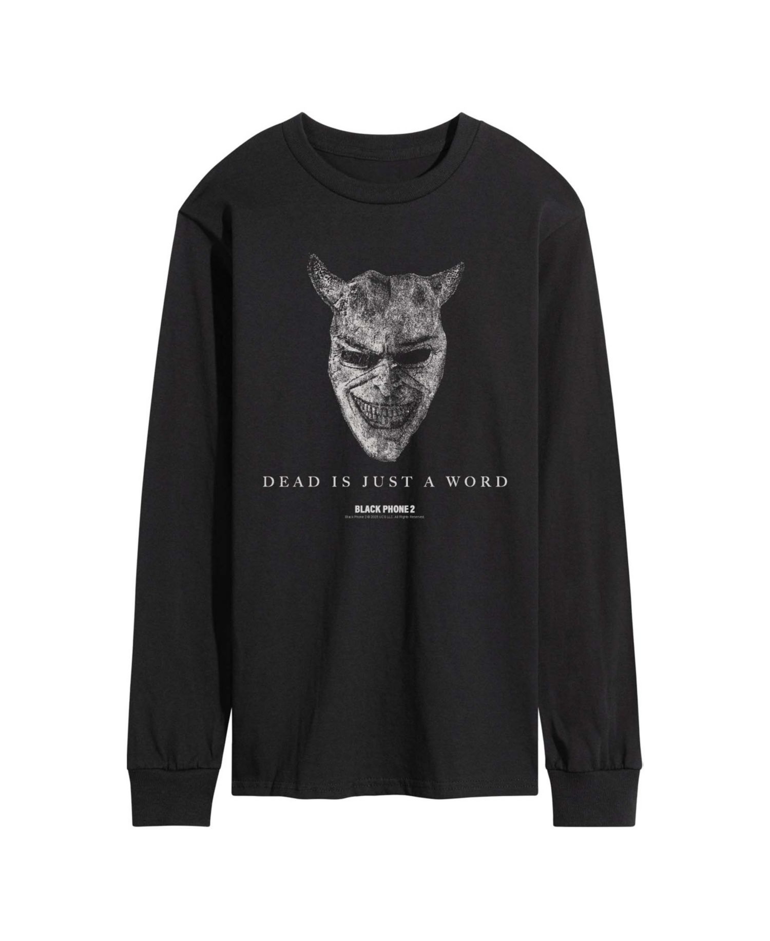 Men's Black Phone 2 Dead Is Just A Word Long-Sleeve Graphic T-Shirt