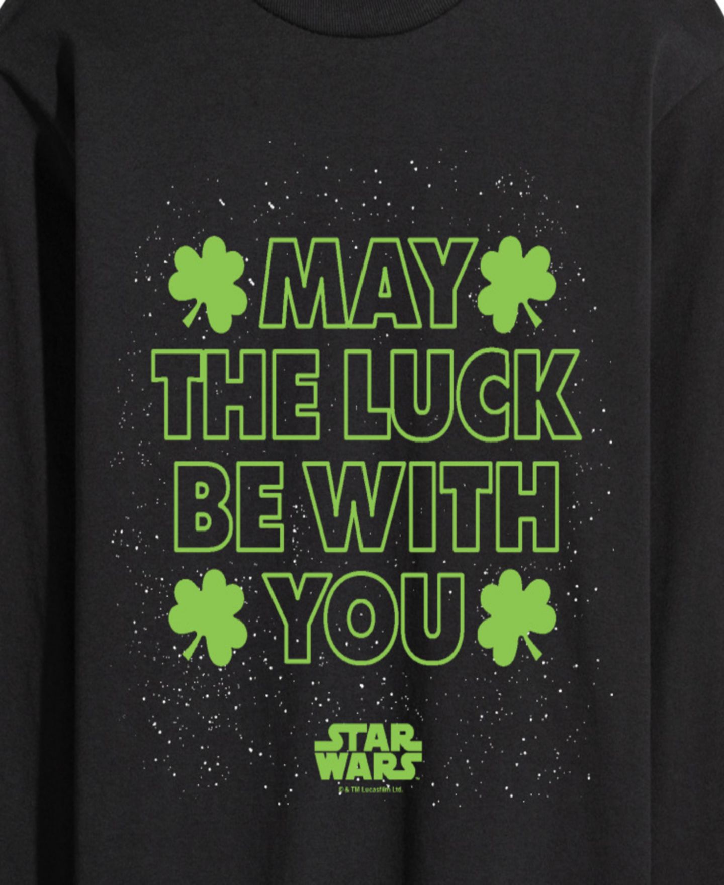 Мужская футболка AIRWAVES Star Wars May Luck Be With You Long-Sleeve Graphic, цвет: Чёрный — фото 3