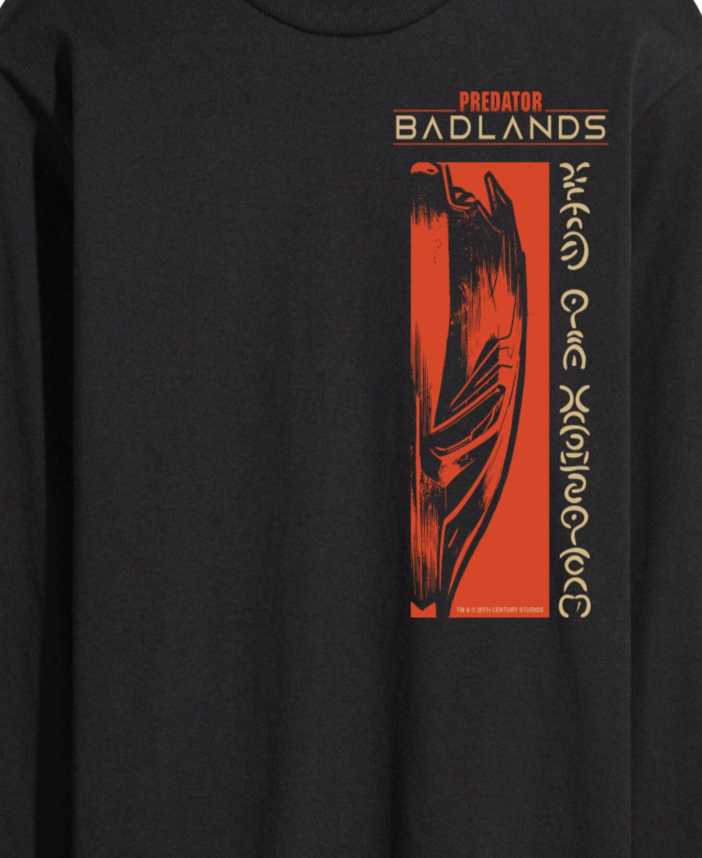 Мужская футболка AIRWAVES Predator: Badlands Alien Mask Long-Sleeve Graphic, цвет: Чёрный — фото 3
