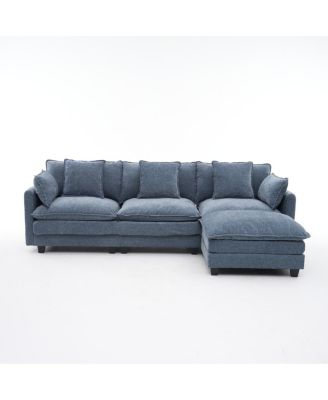 3-Seat Storage Ottoman Sectional Couch for Living Room