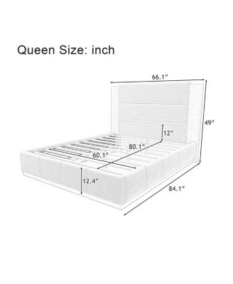 Elegant Upholstered Platform Bed with Extended Headboard