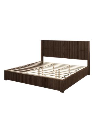 Solid Walnut King Platform Bed Frame - No Box Spring Needed