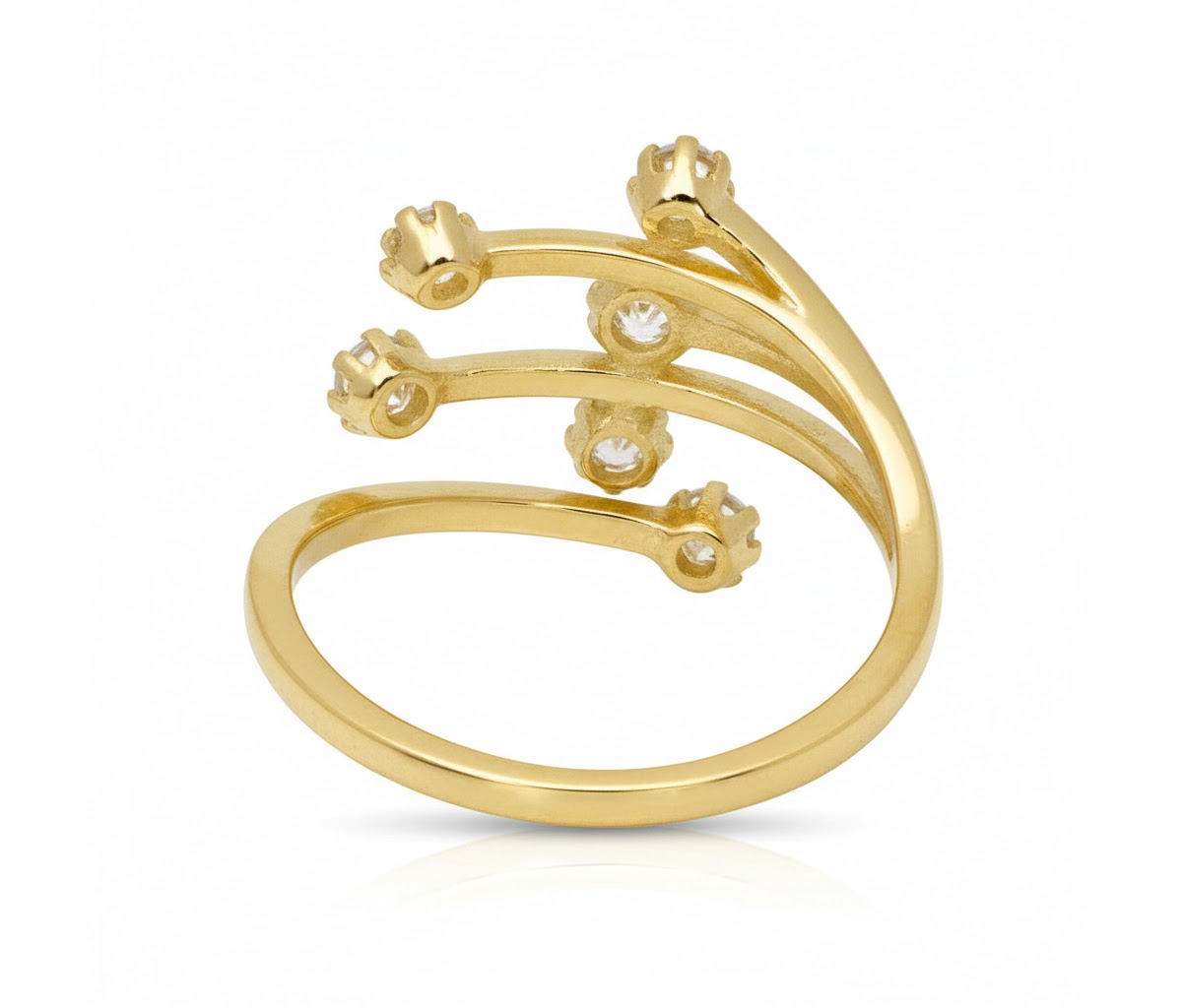 Curata Jewelry Solid 10K or Waterfall Cubic Zirconia Adjustable toe ring toe ring