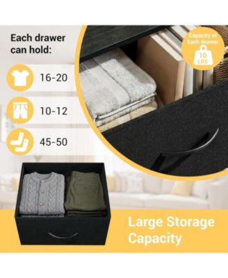Drawer Fabric Dresser with Removable Bins Multi Functional Storage Organizer