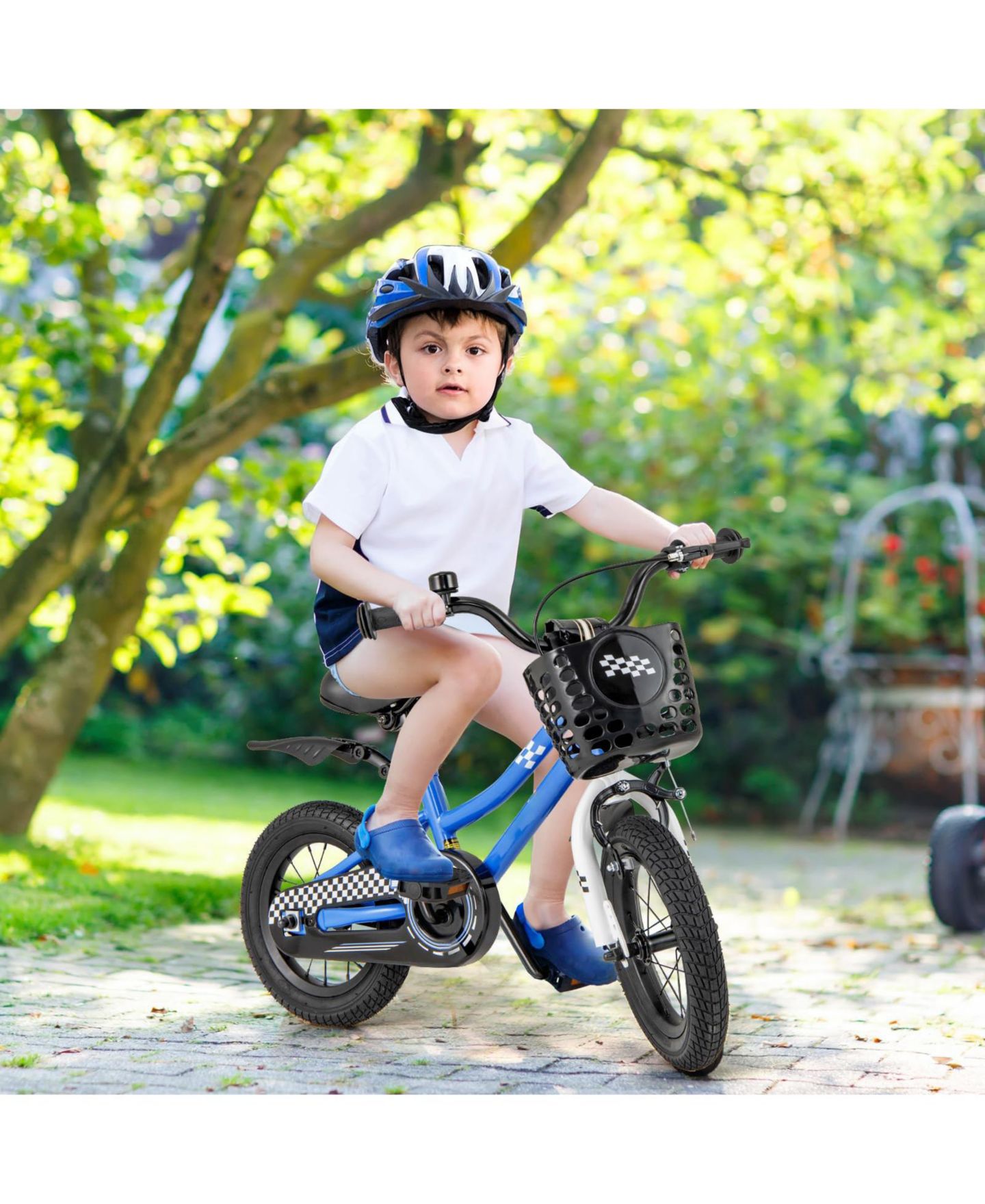 Детская игрушка Mecale Kids Bike 12" with Dual Braking System and Removable Training Wheels Bicycle, Ages 3-4, цвет: Синий — фото 2