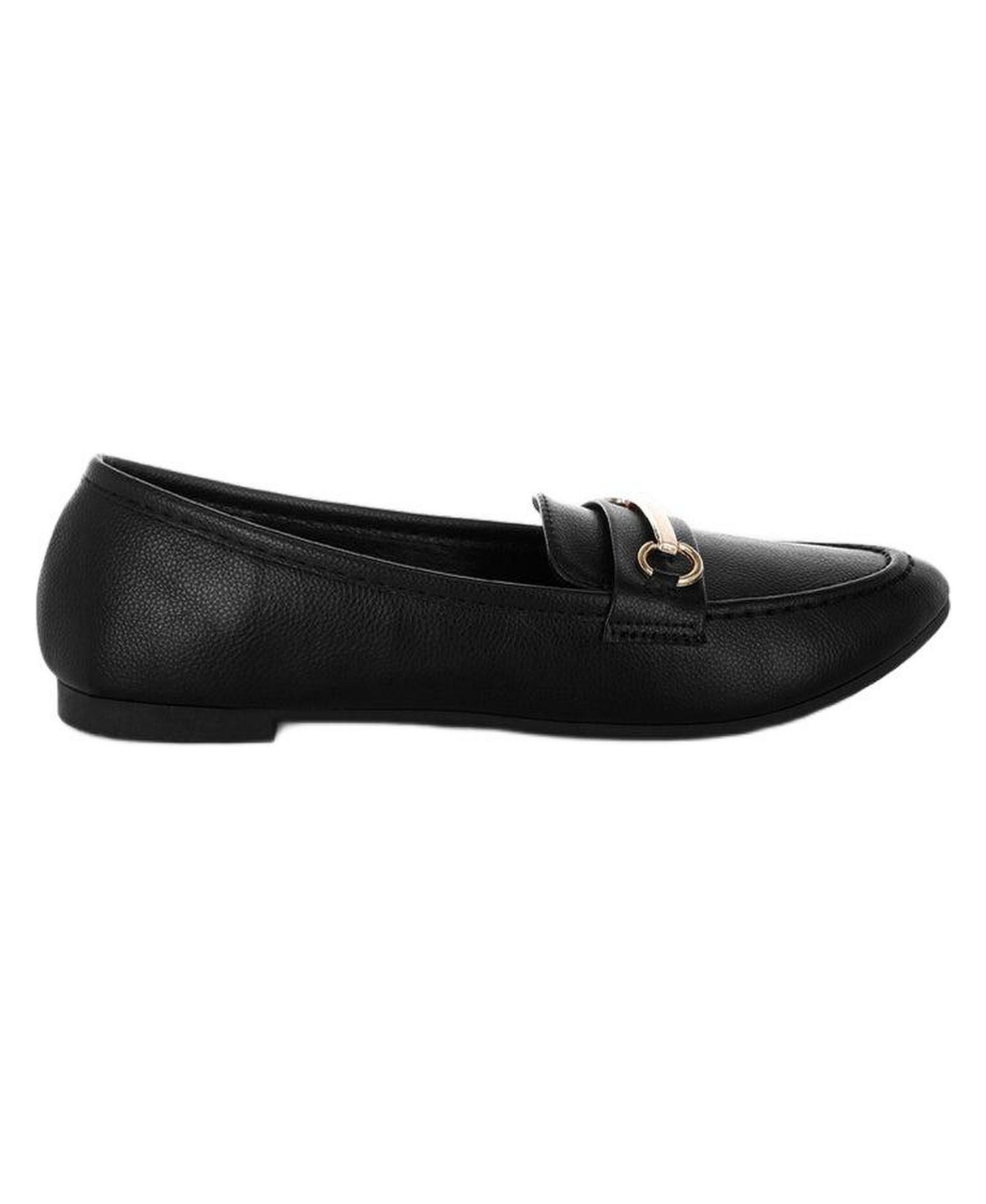 Женские туфли London Rag Oliot Horsebit Detail Flat, цвет: Чёрная искусственная кожа — фото 2
