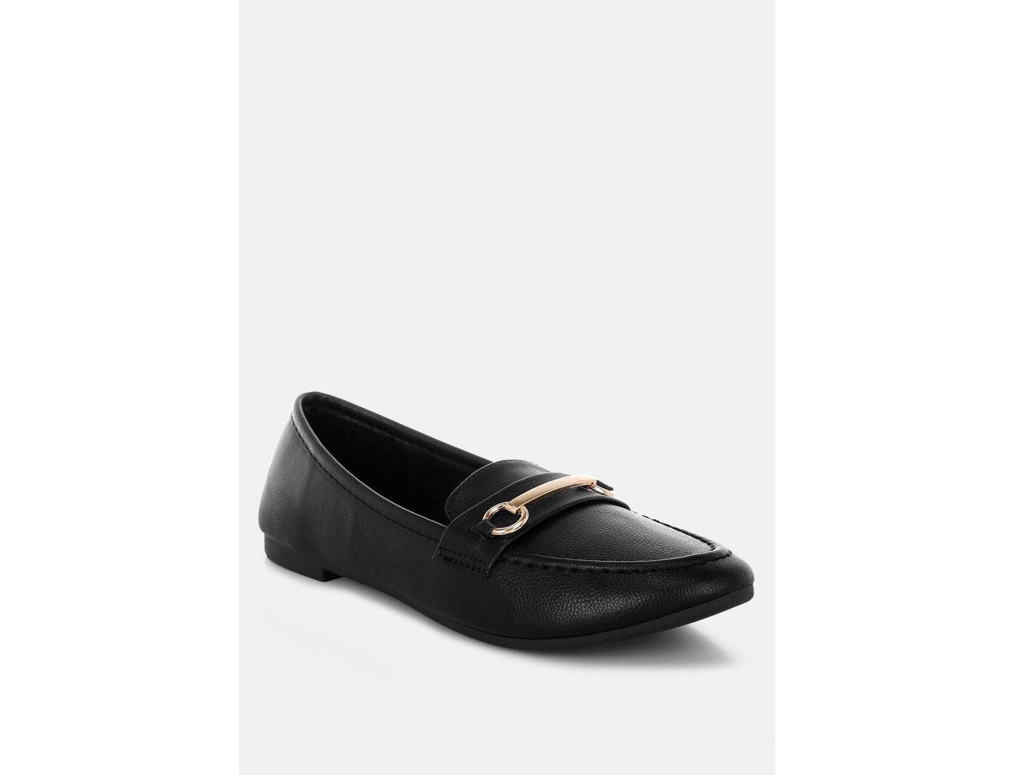 Женские туфли London Rag Oliot Horsebit Detail Flat, цвет: Чёрная искусственная кожа — фото 1
