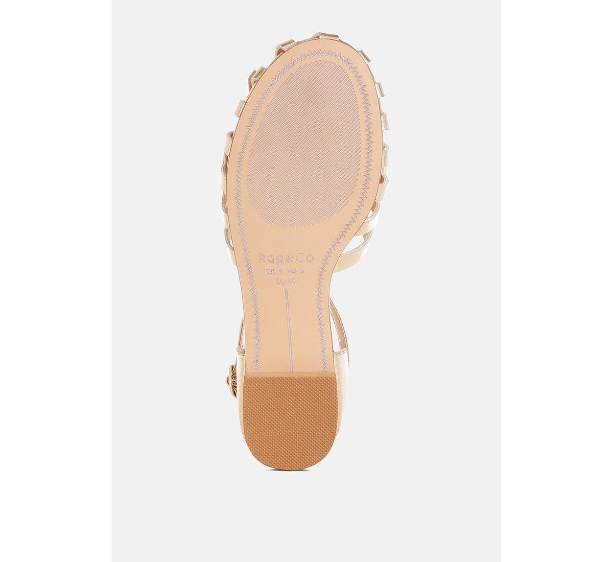 Rag & Co Women's Noori Metallic Fringe Flat Sandals