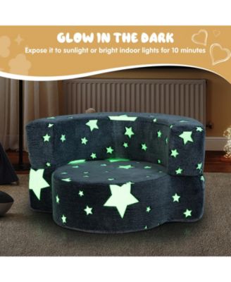 Kids Convertible Sofa Bed with Glow Effect and Removable Cover