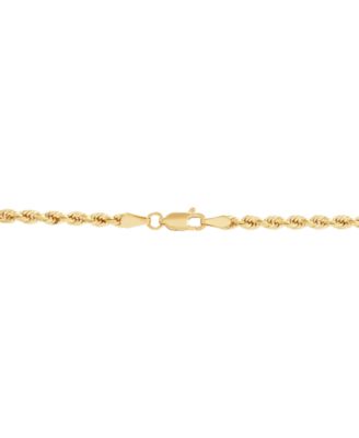 Hollow Rope Chain Necklace in 10k Yellow Gold