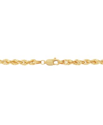 Hollow Rope Chain Necklace in 14k Yellow Gold