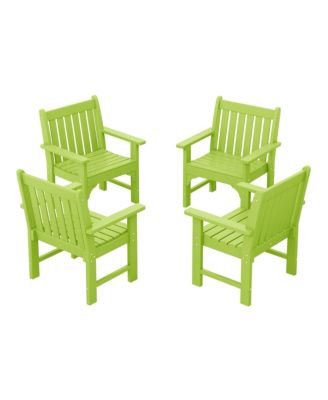 Outdoor Patio HDPE Adirondack Dining Arm Chairs (Set of 4)