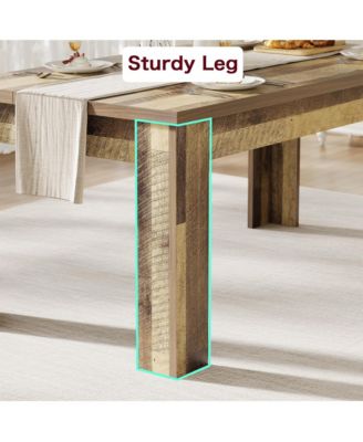 63" Dining Table for 4-6, Farmhouse Wood Kitchen Table with 4 Strong Legs, Large Thick Tabletop