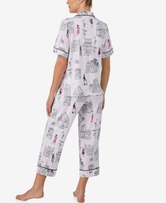 Women's Sleepwear Short-Sleeve Notch Collar, 2-Piece Set