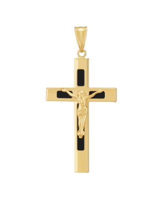 Cross Pendant Onyx (3 ct. t.w.) in 10k Yellow Gold