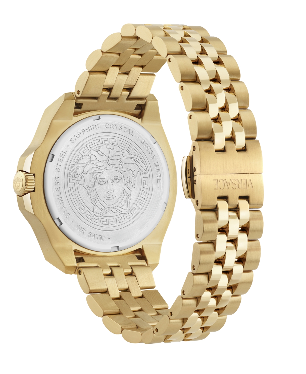 Versace Men's Luxury Ip Yellow Gold Stainless Steel Bracelet Watch, 42mm