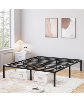 16" Bed Frame, Heavy Duty Metal Platform Bed Frame, Noise Free Full Bed Frame with Under-Bed Storage and Steel Slats Support