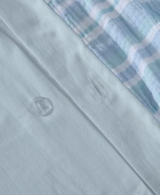 Home Boracay Stripe Muslin Textured 2-Pc. Duvet Cover Set, Twin