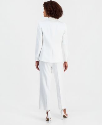 Women's Notched-Collar One-Button Blazer, Sleeveless Sweater & Ankle Pants