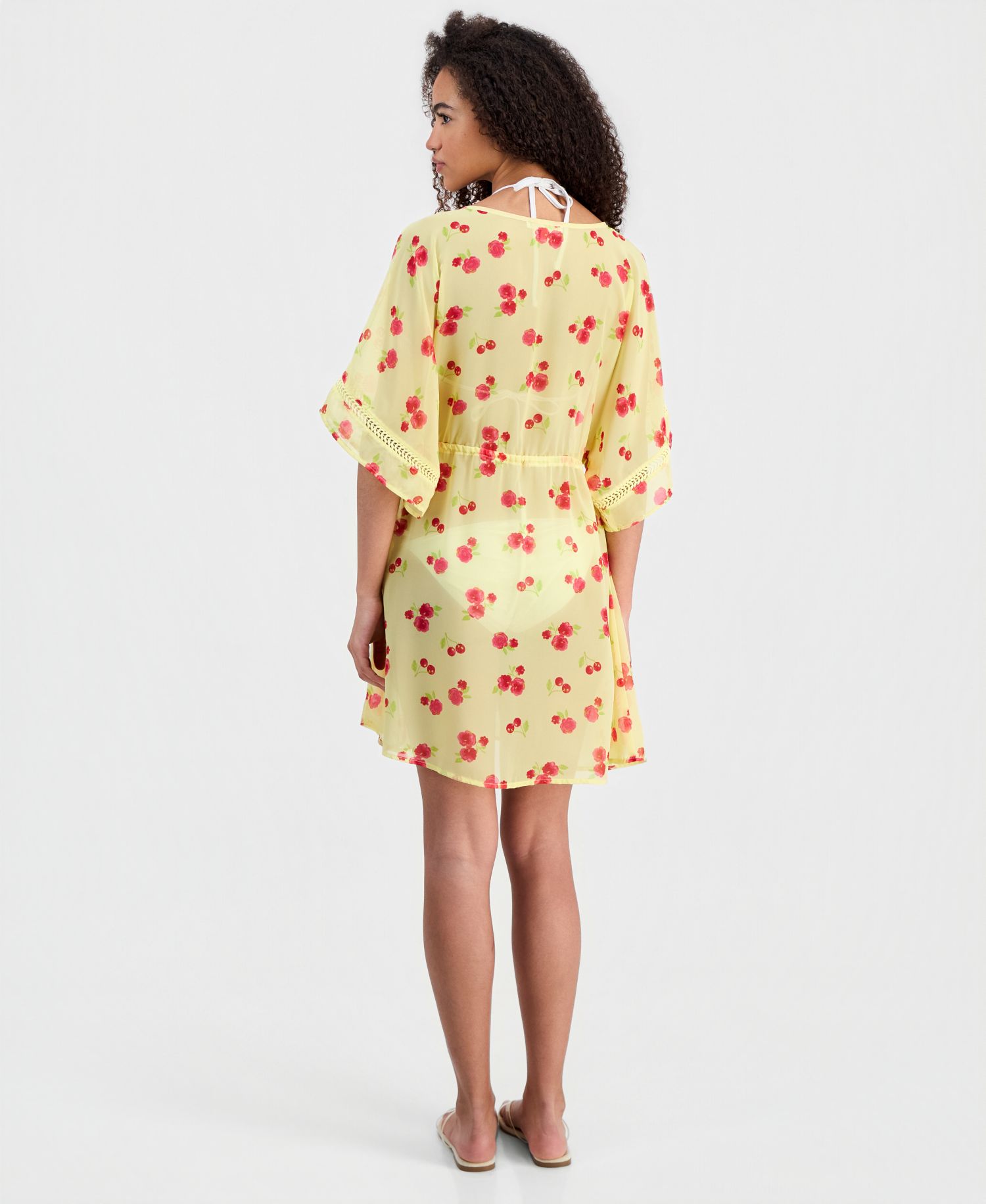 Women's Printed V-Neck Swim Cover-Up Kimono