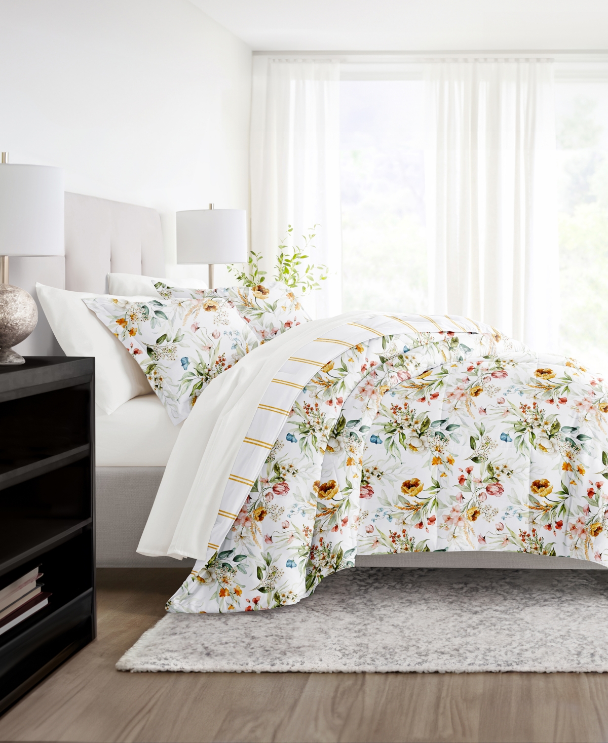 ienjoy Home Bedding Bundle Patterned 5-Piece Comforter Set