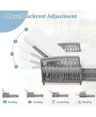 Streamdale Outdoor Long Reclining Chaise Lounge with Armrests