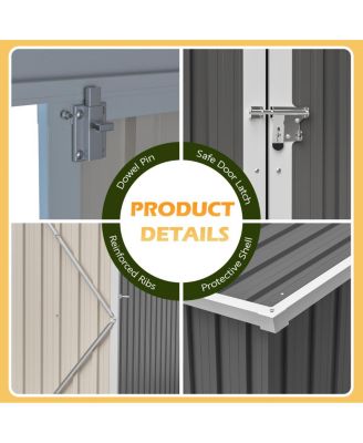 Streamdale Outdoor Metal Storage Shed with Lockable Door and Floor Frame