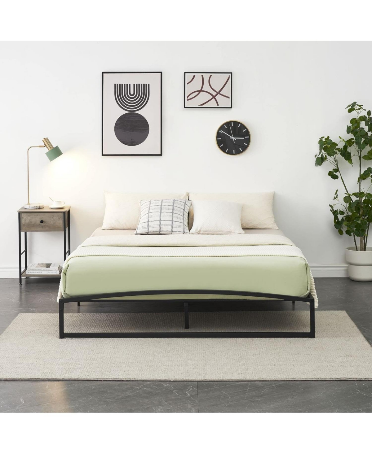 gaomon Low Bed Frame Size, 10 Inch Heavy Duty Metal Platform Bed Frame Low Profile, Mattress Foundation, No Box Spring Needed