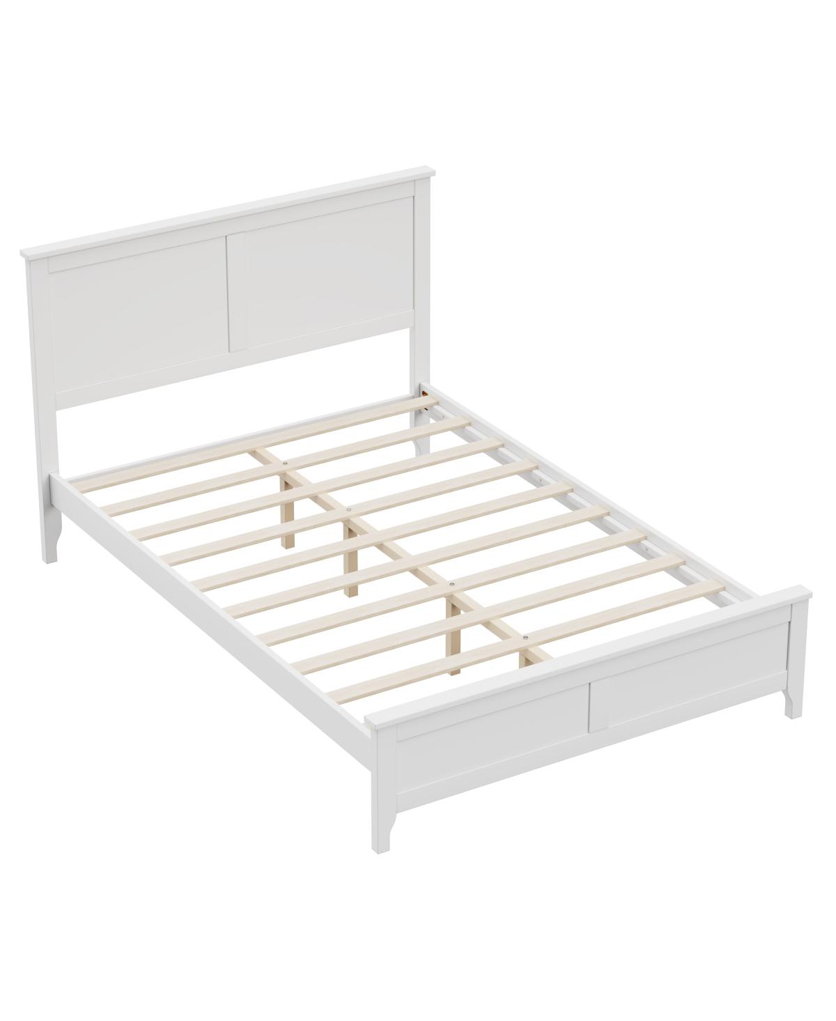 Streamdale Furniture Modern Solid Wood Full Platform Bed with Slats Support