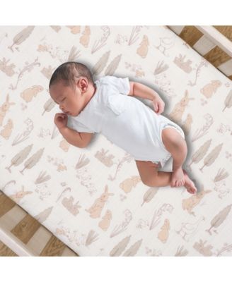 Baby Signature Bunny Hop Organic Cotton Muslin Fitted Crib Sheet