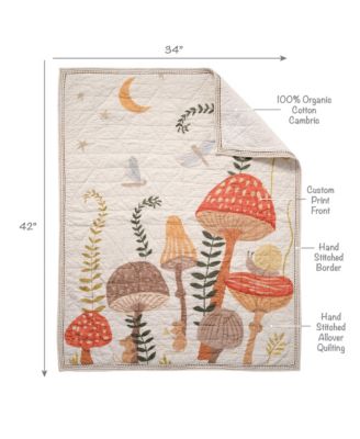 Mushroom Meadow 3-Piece Organic Cotton Infant Baby Crib Bedding Set