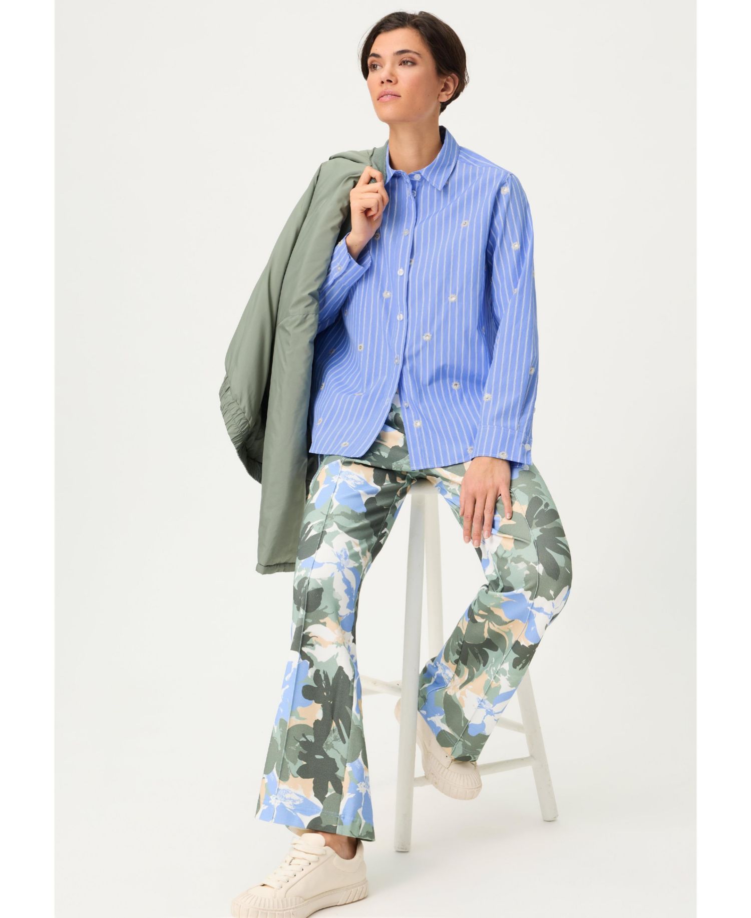 Women's Embellised Stripe Shirt