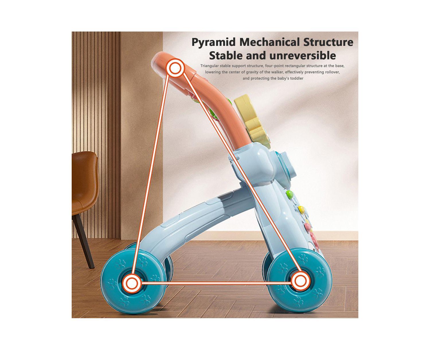 2-in-1 Baby Push Walker & Activity Center - Adjustable & Anti-Tip Design for First Steps