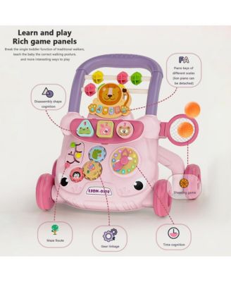 2-in-1 Baby Push Walker & Activity Center - Adjustable & Anti-Tip Design for First Steps