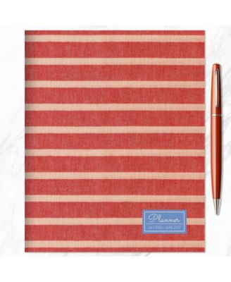 July 2026 - June 2027 Red Stripe Medium Monthly Planner