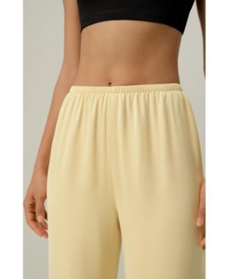 Women's Stretch Silk Georgette Straight-Leg Pant