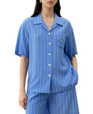 Women's Amalfi Striped Cuban Collar Shirt